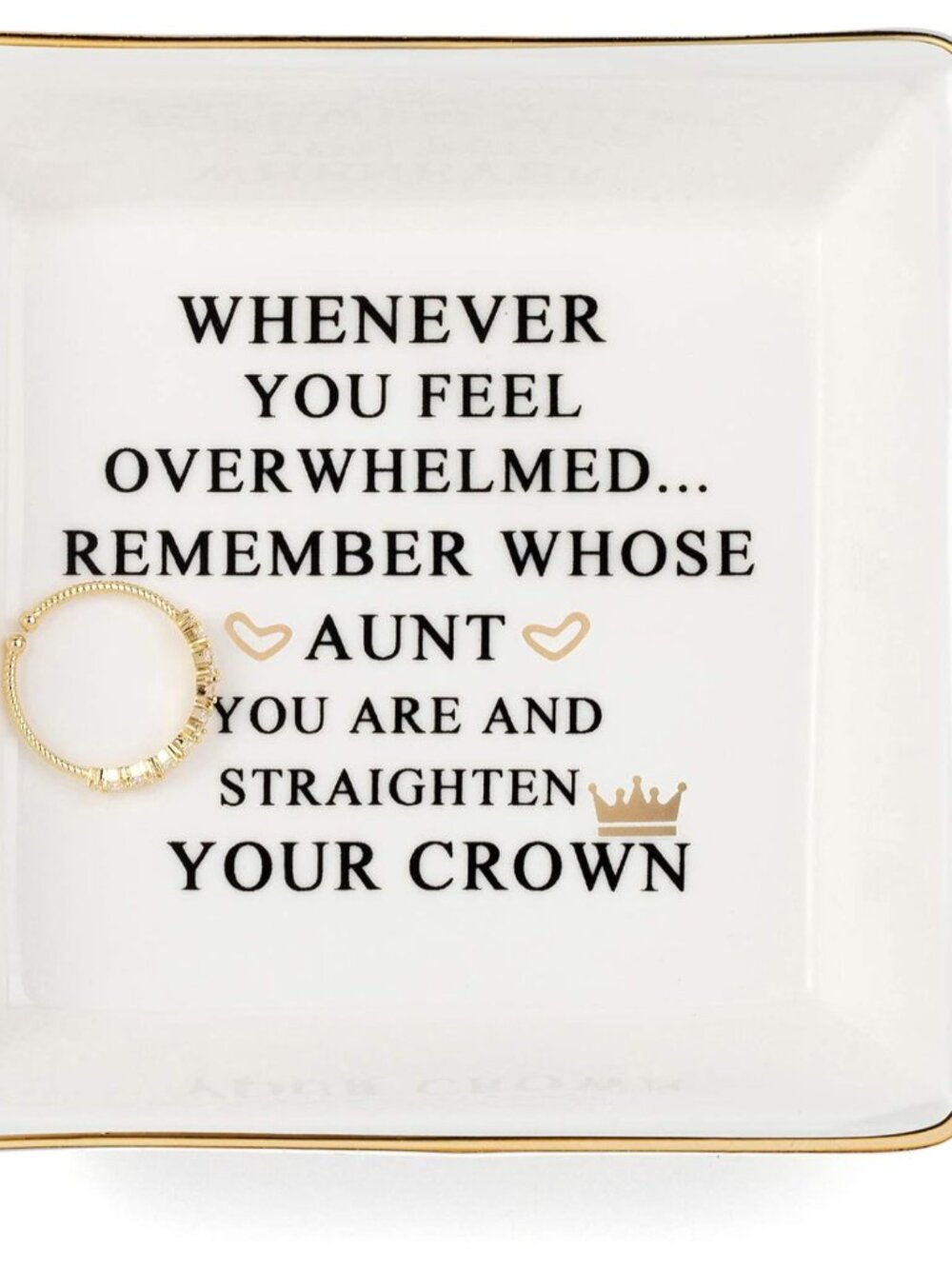Inspirational Aunt Gifts Ring Trinket Dish Jewelry Plate Home Decor-Birthday Gif